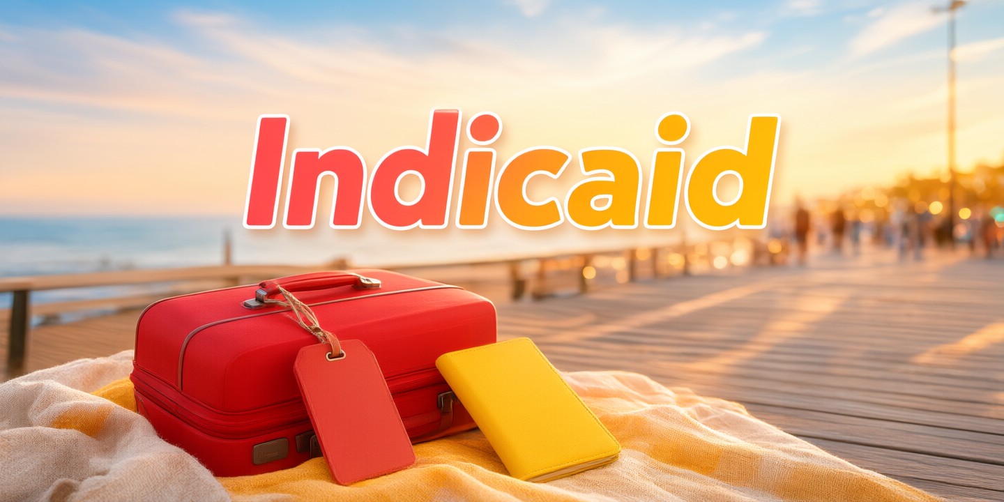 Indicaid HK Limited-Time Travel Deals Guide A traveler planning a trip to Asia using the Indicaid HK platform on a smartphone.