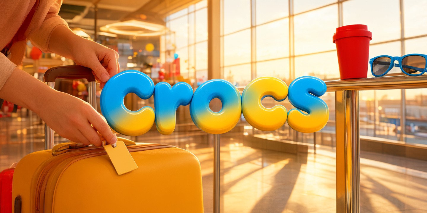 Crocs HK Limited-Time Offers and Style Guide A pair of classic Crocs clogs in vibrant colors displayed on a clean white background.