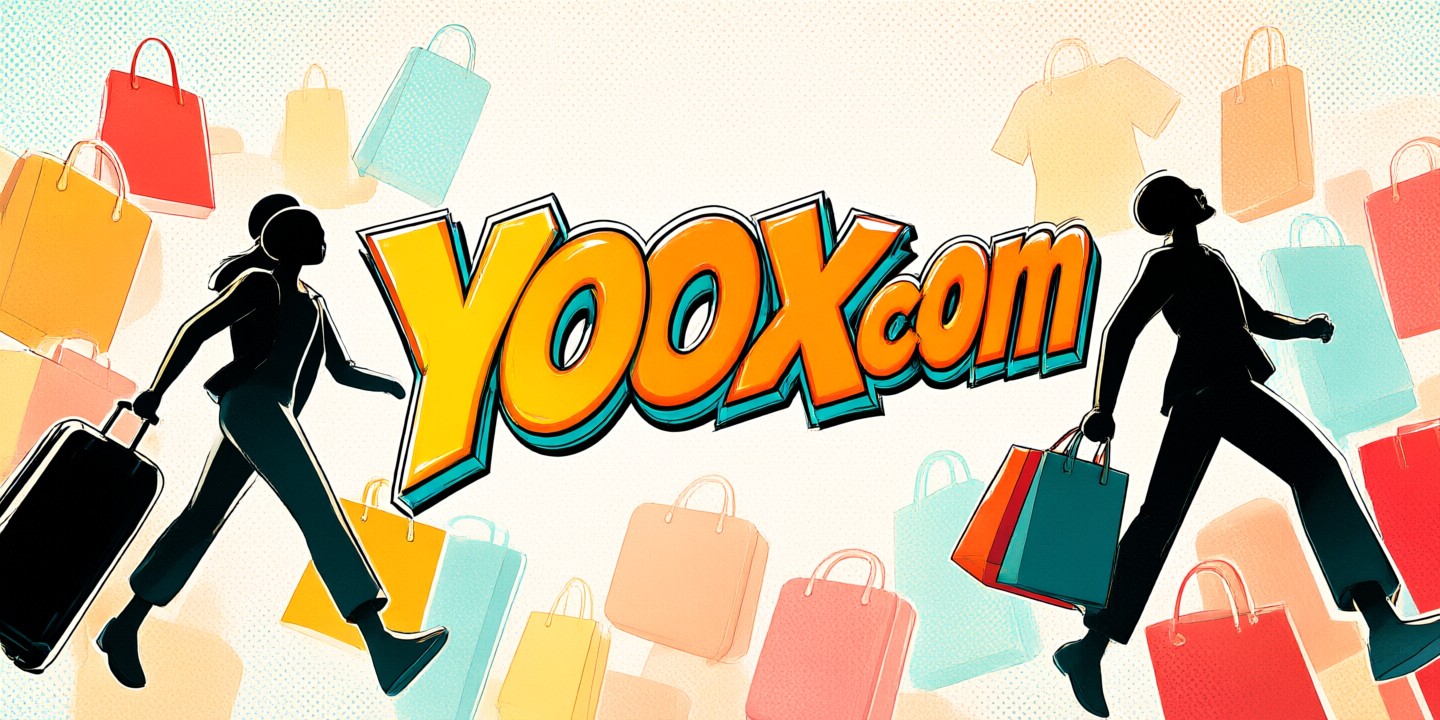 YOOX Fashion Deals for Global Shoppers A stylish display of designer clothing and accessories featuring the YOOX brand logo in a modern retail setting.