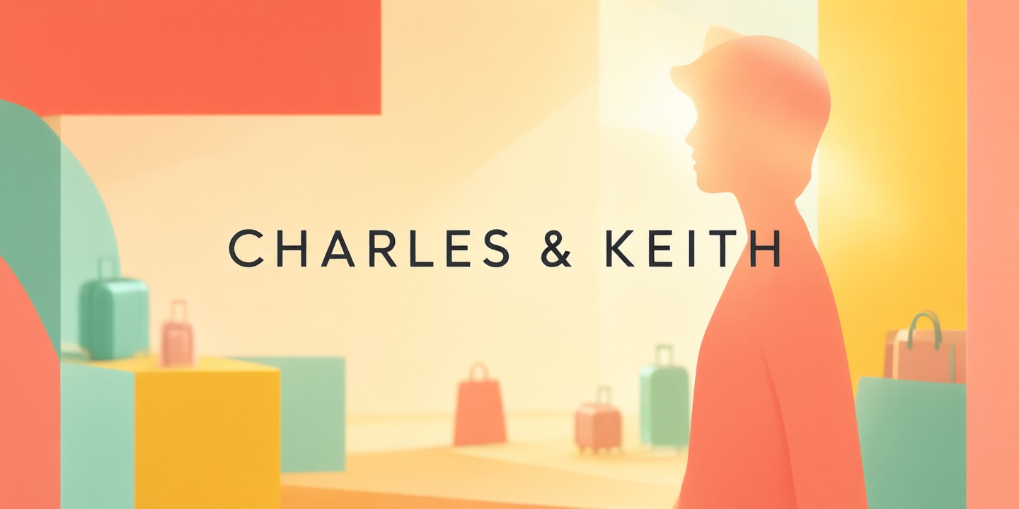 Charles & Keith Shopping Guide for Asia Travelers Stylish handbags and shoes from Charles & Keith displayed on a modern shelf.