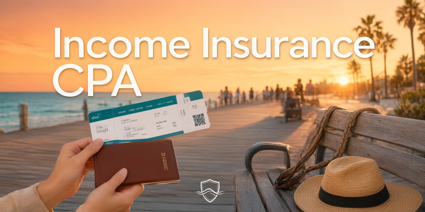Income Insurance Limited Travel Deals & Savings Guide A traveler reviewing an Income Insurance Limited policy document while planning a trip to Asia.
