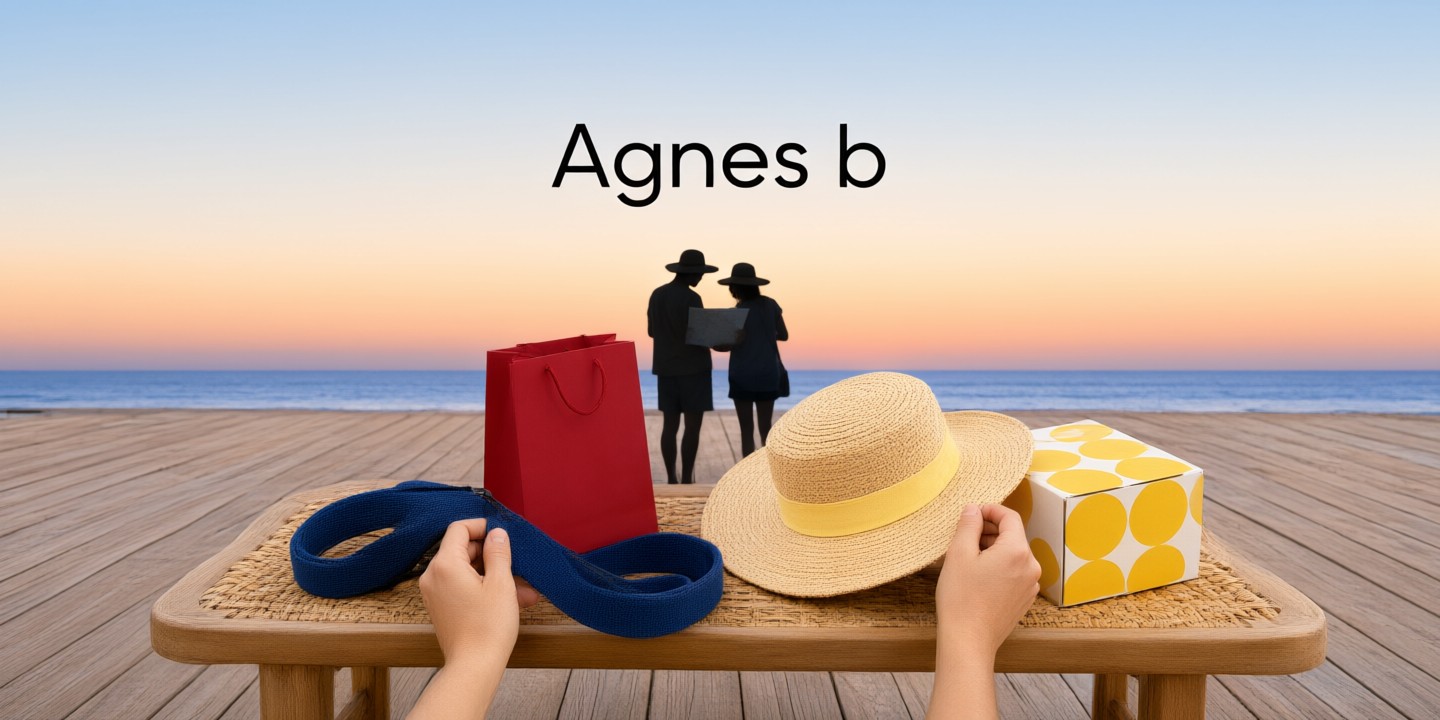 Agnes b HK Limited-Time Offer Details A stylish display of Agnes b HK apparel featuring classic French design elements.
