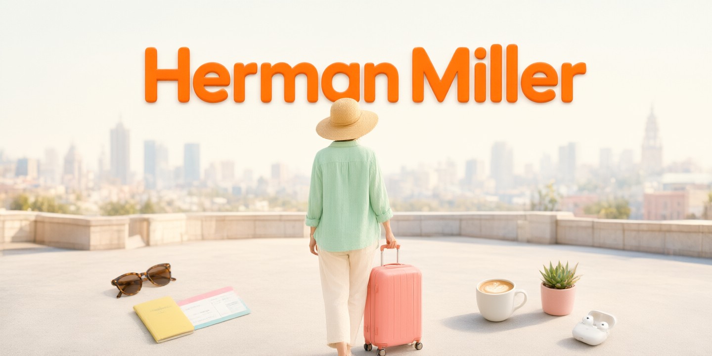 Herman Miller HK: Premium Ergonomic Office Furniture Deals A modern home office setup featuring a Herman Miller Aeron chair and standing desk in Hong Kong.