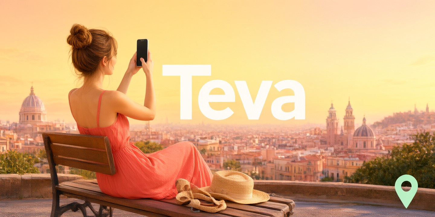 Teva HK: Explore Limited-Time Sandal Offers A traveler wearing Teva sandals on a rocky coastal path with a city skyline in the background.
