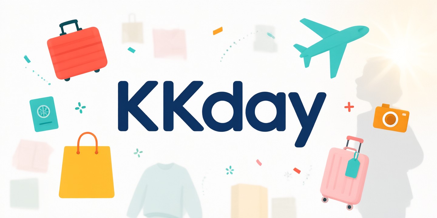 KKday Travel Deals: Plan Your Next Asia Trip A traveler holding a smartphone displaying the KKday app interface while standing in front of a scenic Asian landmark.