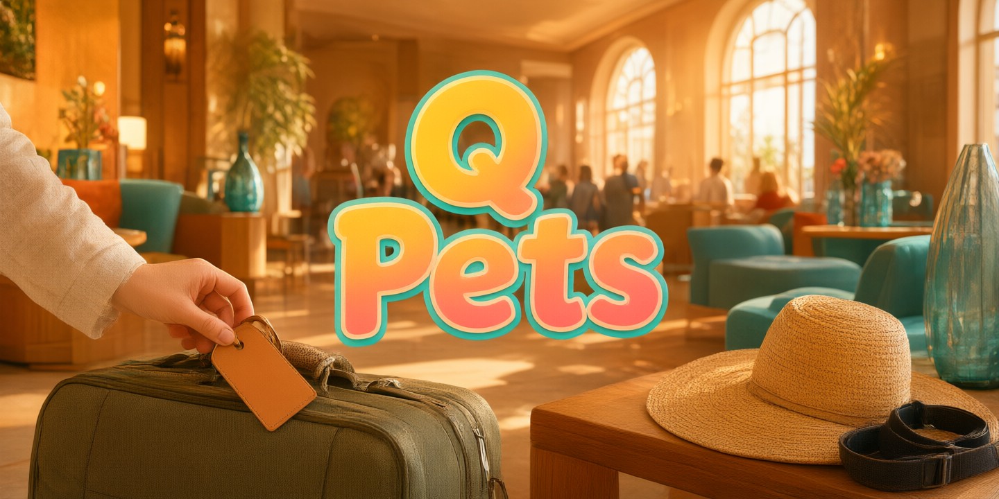 Q-Pets Hong Kong Pet Supplies Guide A happy dog wearing a stylish collar from Q-Pets Hong Kong sitting on a cozy rug.