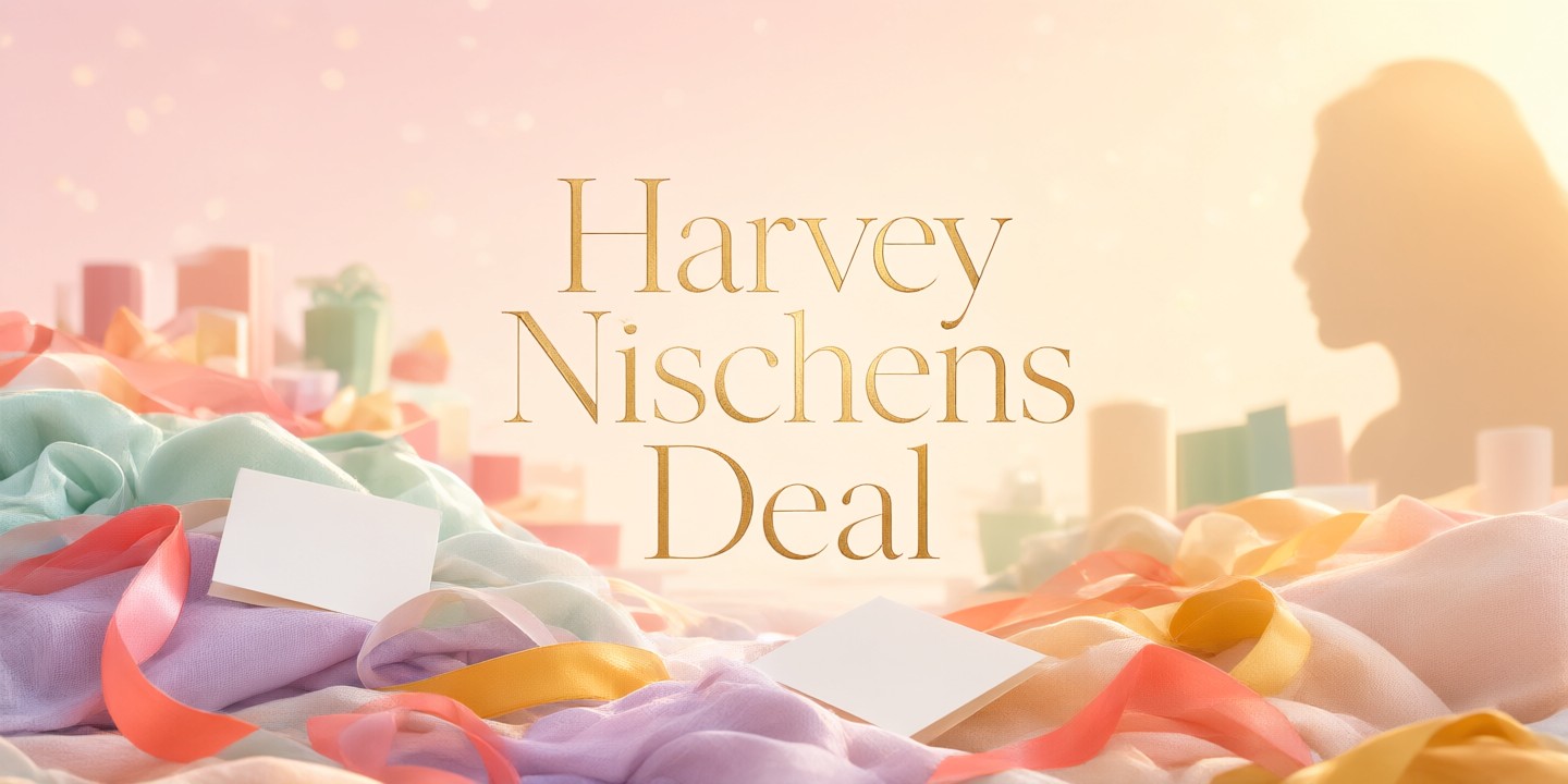 Harvey Nichols Luxury Fashion and Beauty Offers A sophisticated storefront display featuring Harvey Nichols luxury handbags and accessories.