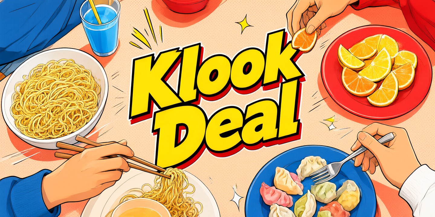 Klook Deals: Explore Asia Travel Experiences Travelers enjoying scenic views in Asia while booking experiences on the Klook app.