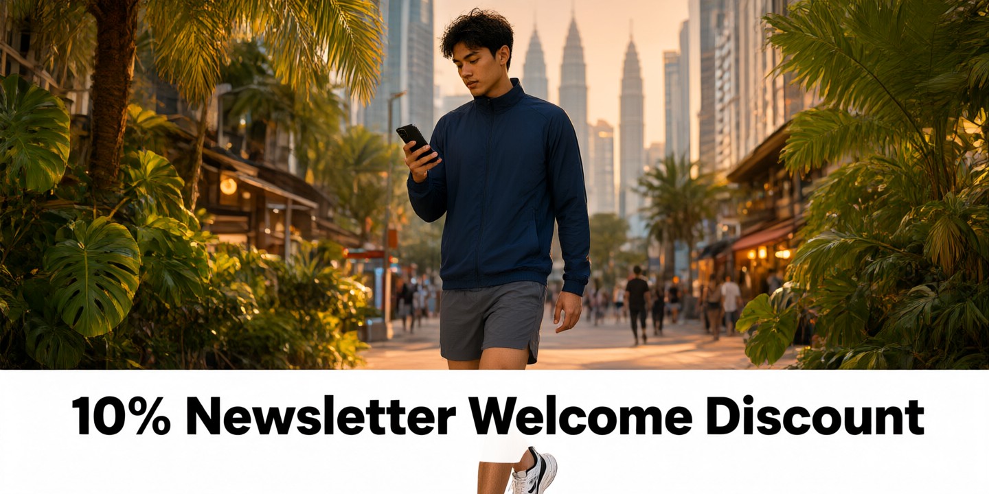PUMA Sportswear Malaysia Limited-Time Offer Guide A runner wearing modern PUMA sportswear gear on a city street at dawn.