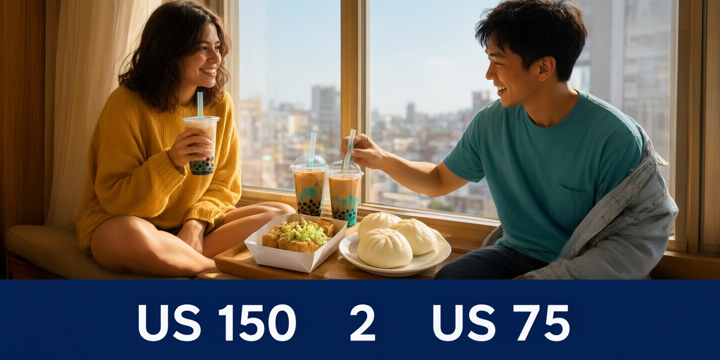 Uber Eats Taiwan Food Delivery Deals and Offers A smartphone displaying the Uber Eats app interface with various local Taiwanese dishes ready for order.