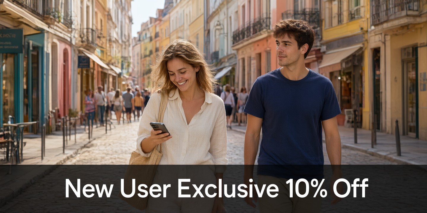 KKday Travel Deals: Top Picks for Japan and Korea A traveler using a smartphone to browse KKday travel deals for an upcoming Asian vacation.