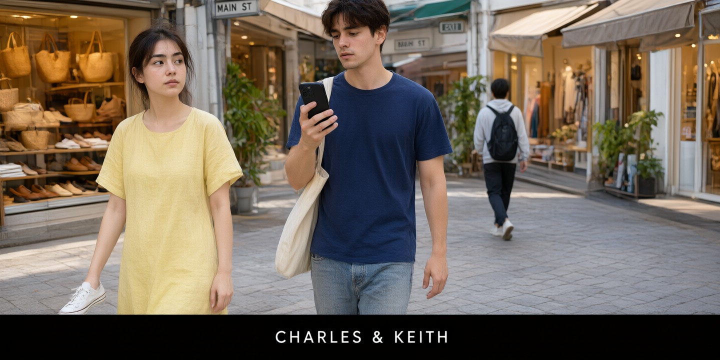 Charles & Keith Deals: Shop Bags and Shoes Online A curated collection of modern handbags and heels from Charles & Keith displayed on a minimalist shelf.