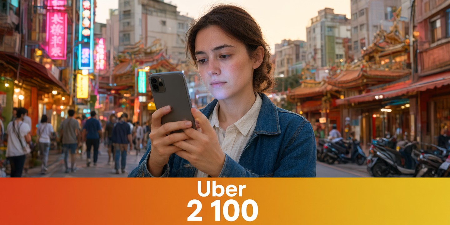 Uber Eats Taiwan Food Delivery Deals and Offers A smartphone screen displaying the Uber Eats app with various local dishes available for delivery in Taiwan.