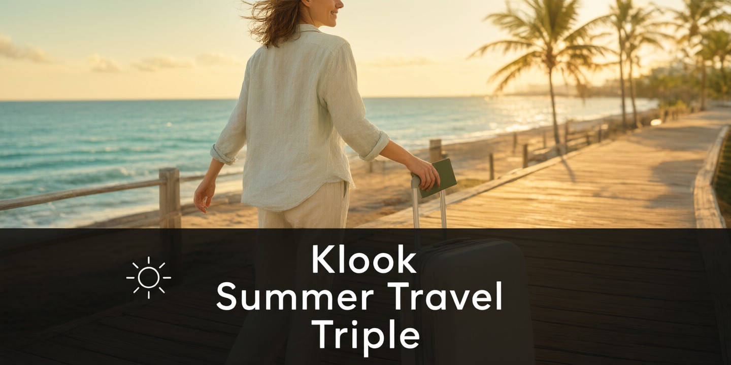 Klook Travel Deals: Book Experiences in Asia A traveler holding a smartphone displaying the Klook app interface against a scenic backdrop of Tokyo.