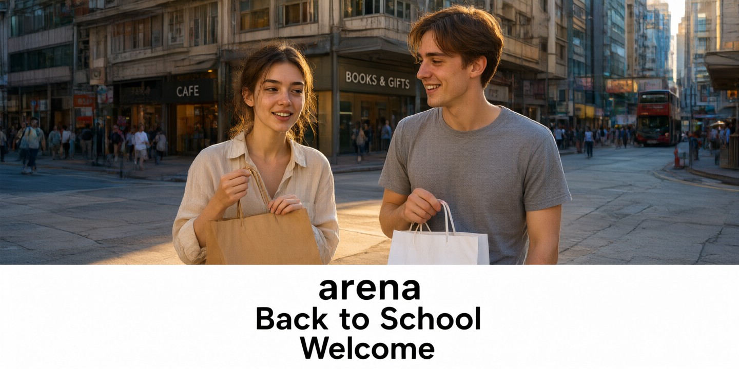 Arena HK Limited-Time Offers for Travel Gear A traveler organizing high-quality luggage and accessories from Arena HK in a modern airport lounge setting.