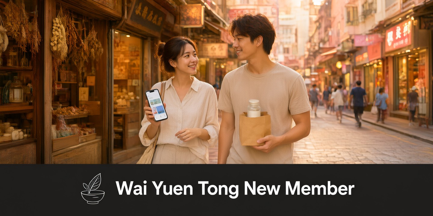 Wai Yuen Tong Limited-Time Offer: Premium TCM Essentials A display of premium herbal supplements and traditional Chinese medicine products from Wai Yuen Tong arranged neatly in a modern retail sett
