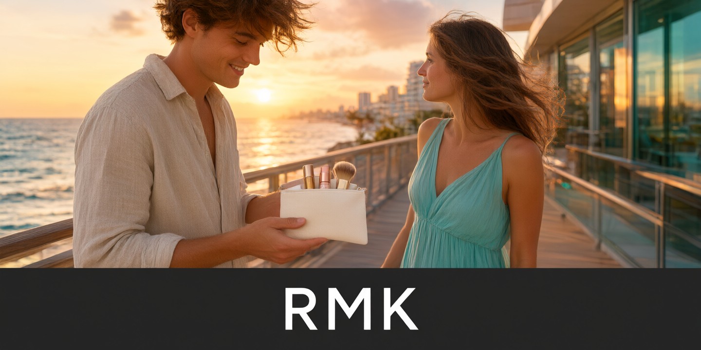 RMK Cosmetics: Explore Limited-Time Beauty Deals A curated display of RMK makeup products featuring lipsticks and foundations on a minimalist background.