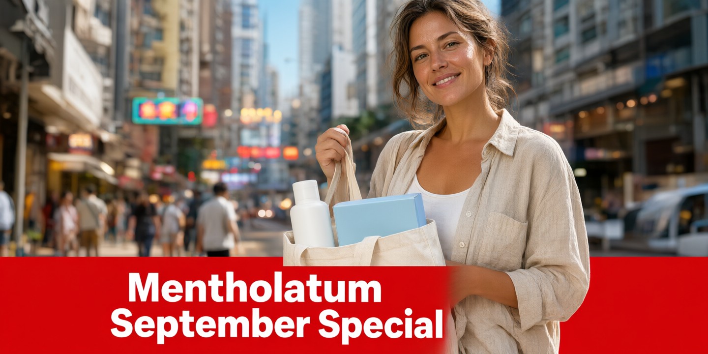 Mentholatum Shopping Guide: Best Skincare & Lip Care Picks A curated display of Mentholatum lip balm and skincare products arranged neatly on a bright background.
