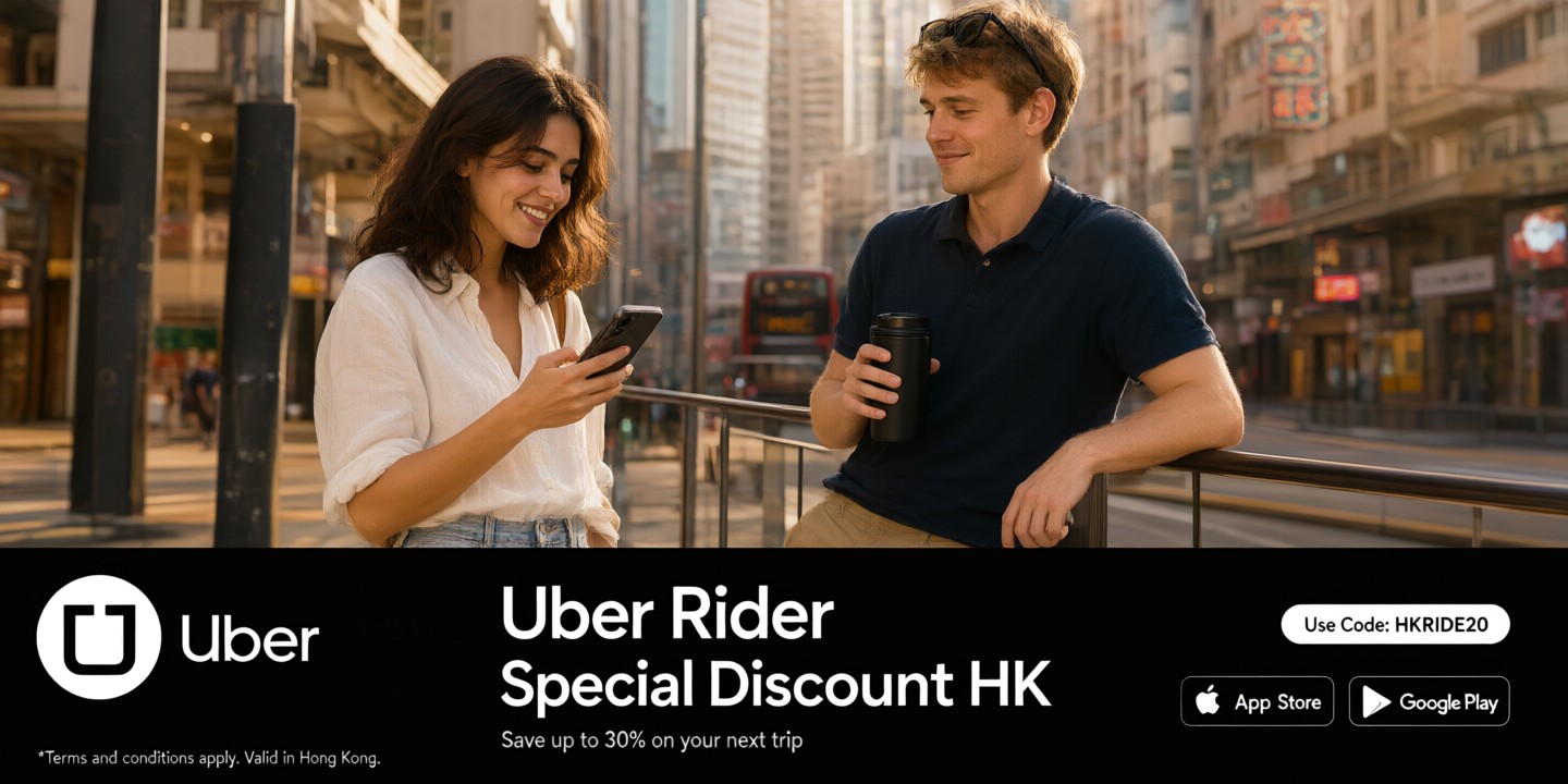 Uber Rider Plan HK: Smart Travel Savings A traveler using a smartphone to book an Uber ride in a bustling Asian city street.