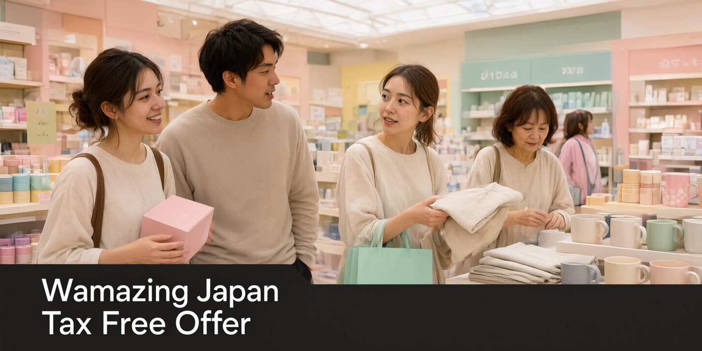 WAmazing Shopping Deals for Travelers in Japan Traveler using the WAmazing app to scan products at a Japanese store counter.