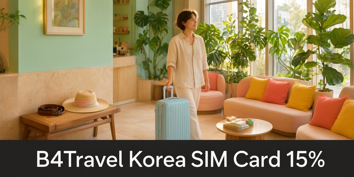 B4Travel eSIM & Phone Cards for Asia Travel A traveler using a smartphone map while holding a B4Travel connectivity card.