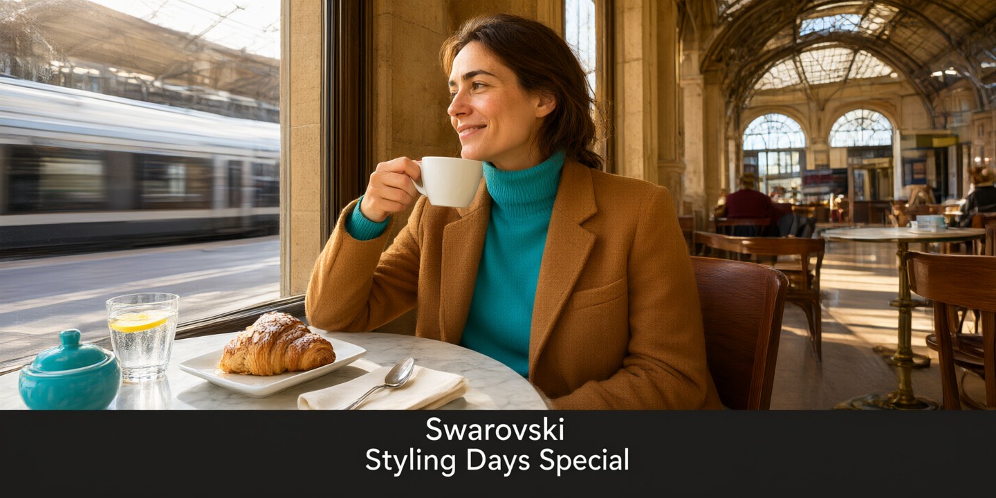 Swarovski Limited-Time Offer: Shop Crystal Jewelry A display of sparkling Swarovski crystal necklaces and earrings arranged elegantly on a white background.